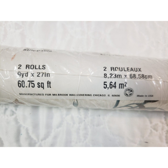 JL) VTG Milbrook Wallcovering Double Roll Vinyl Wallpaper VR2043 Run# 5 Lot of 2 - Picture 5 of 7